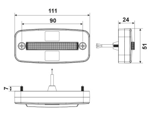 TRUCK VISION LED-ÄÄRIVALO/VILKKU KELT. 5M ADR 13