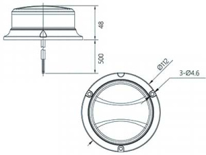 LED-MAJAKKA R65 MINI LOW 12/24V KELT. MAGNEETTI 2