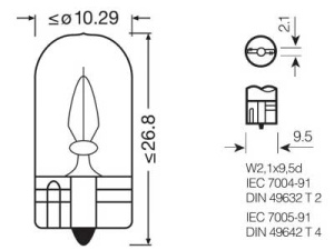 OSRAM ORIGINAL 12V W3W 3