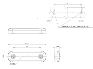 LED-ÄÄRIVALO VIHREÄ 12/24V 84X24MM 3