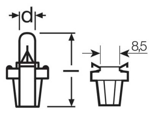 OSRAM ORIGINAL 12V BX8,5D 1,2W 3