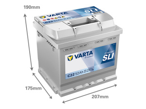 VARTA DYNAMIC SLI 52AH 470A 207X175X190MM -/+ 2