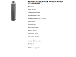 HYDRAULIIKKASUODATIN PAINE 11 MICRON 54X230MM 420B 2
