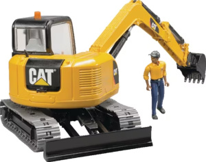 CAT minikaivuri + työntekijä 2