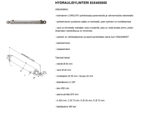 HYDRAULISYLINTERI 63X40X650 3