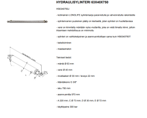 HYDRAULISYLINTERI 63X40X750 3