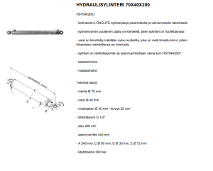 HYDRAULISYLINTERI 70X40X200 3
