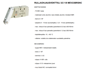 RULLAOHJAUSVENTTIILI 3/2 1/8 MEV23BRSNC 2