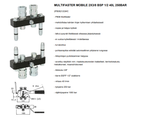 MULTIFASTER MOBILE 2X3/8 BSP 1/2 40L 25 4