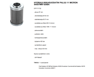 HYDRAULIIKKASUODATIN PALUU 11 MICRON 54X87MM 420BA 2