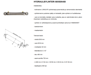 HYDRAULISYLINTERI 80X50X450 3