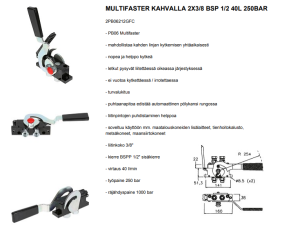 MULTIFASTER KAHVALLA 2X3/8 BSP 1/2 40L 5