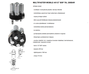 MULTIFASTER MOBILE 4X1/2" BSP 70L 250BAR 4