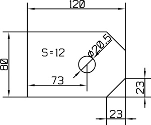 TYÖKONE KIINNIKE HITSATTAVA 20MM 2