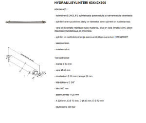HYDRAULISYLINTERI 63X40X900 3
