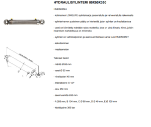 HYDRAULISYLINTERI 80X50X350 3