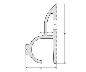 ROISKELÄPÄN KIINNITYSKISKO 2550 MM ALUMIINI 2
