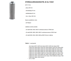 HYDRAULIIKKASUODATIN JD AL118321 2