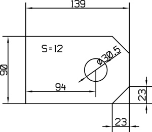 TYÖKONE KIINNIKE HITSATTAVA 30MM 2