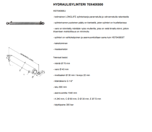 HYDRAULISYLINTERI 70X40X800 3