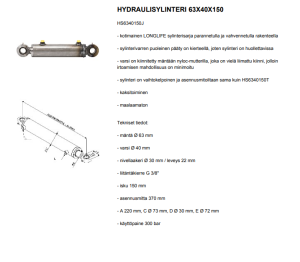 HYDRAULISYLINTERI 63X40X150 3