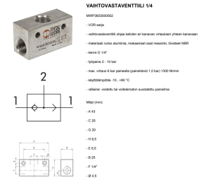 VAIHTOVASTAVENTTIILI 1/4 2