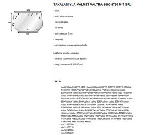 TAKALASI YLÄ VALMET VALTRA 6000-8750 M-T SRJ 2