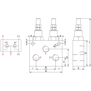 KAKSOISPAINEENRAJOITUSVENTTIILI 3/8-12L 80-300BAR 2