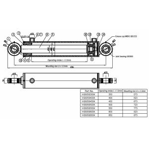 Hydrauliikkasylinteri 80mm 210Bar 2