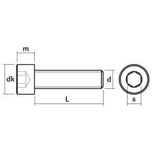 KUUSIOKOLORUUVI DIN912 A2 RUOSTUMATON, IKH 2