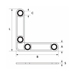 KULMALEVY 50X50MM A2 2KPL 2
