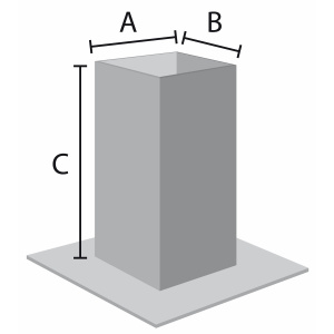PILARIJALUSTA 91X91X150MM 2