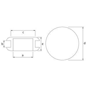 LÄPIVIENTITULPPA 36MM A=24 B=5 C=29 E=10 10KPL 2