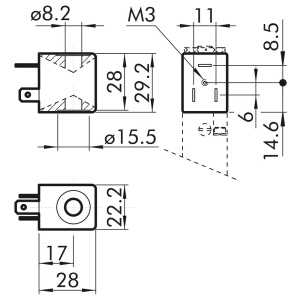 SOLENOIDI 24V 2W BA D8MM L22MM 2