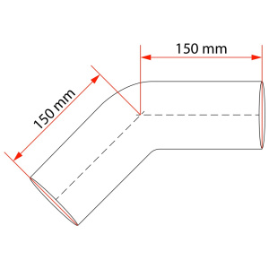 SILIKONILETKU 30MM 45 KÄYRÄ L=150X150 2