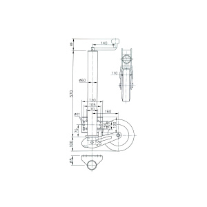 NOKKAPYÖRÄ 60MM 255X70 500KG METALLI WINTERHOFF 2