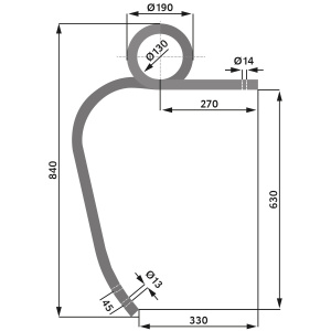 KULTIVAATTORIN PIIKKI 30X30X630 OIK. 2