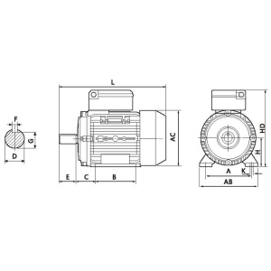 SÄHKÖMOOTTORI 400V 2,2KW 24X50MM B3 2