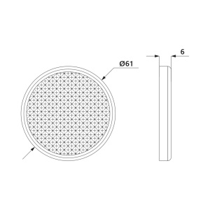 HEIJASTIN PYÖREÄ 61MM KELT. TARRALLA 2 KPL 3