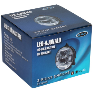 AJOVALO LED PYÖREÄ 132MM 3-PISTE KROMATTU 2