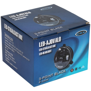 AJOVALO LED PYÖREÄ 132MM 3-PISTE MUSTA 3