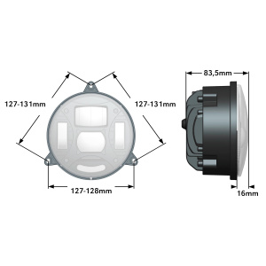 AJOVALO LED PYÖREÄ 132MM 3-PISTE MUSTA 4