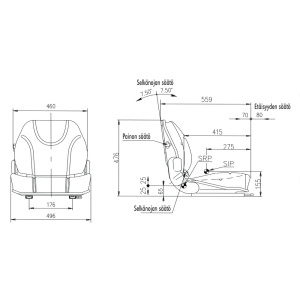 ISTUIN SEAT MUL020N MUSTA KANGAS 2
