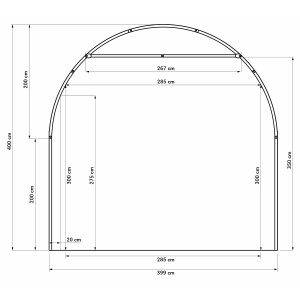 AUTOTALLI 4X10M  450G/M2 PVC KUPOLIMALLI HARMAA 3