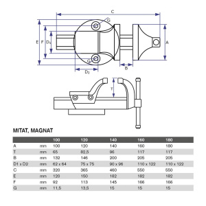 DURLACH Magnat-Plus ruuvipuristin 160mm 2