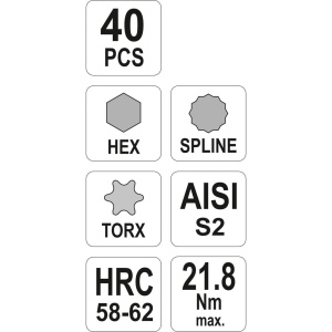 YATO Ruuvaushylsysarja 1/2" Hex,TX,XZN 40-os 3