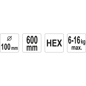 YATO Maali/tasoitevispilä 100x600mm HEX, 6-16kg 3