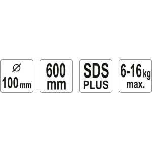 YATO Maali/tasoitevispilä 10,x600mm SDS+, 4-9kg 3