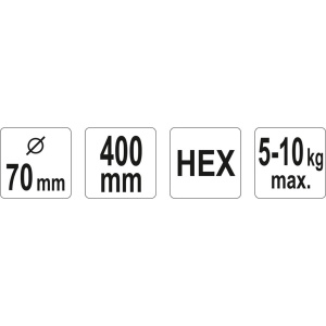 YATO Tasoitevispilä 70x400mm HEX, 5-10kg 3