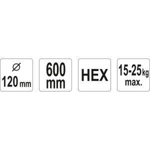 YATO Tasoitevispilä 120x600mm HEX, 15-25kg 3